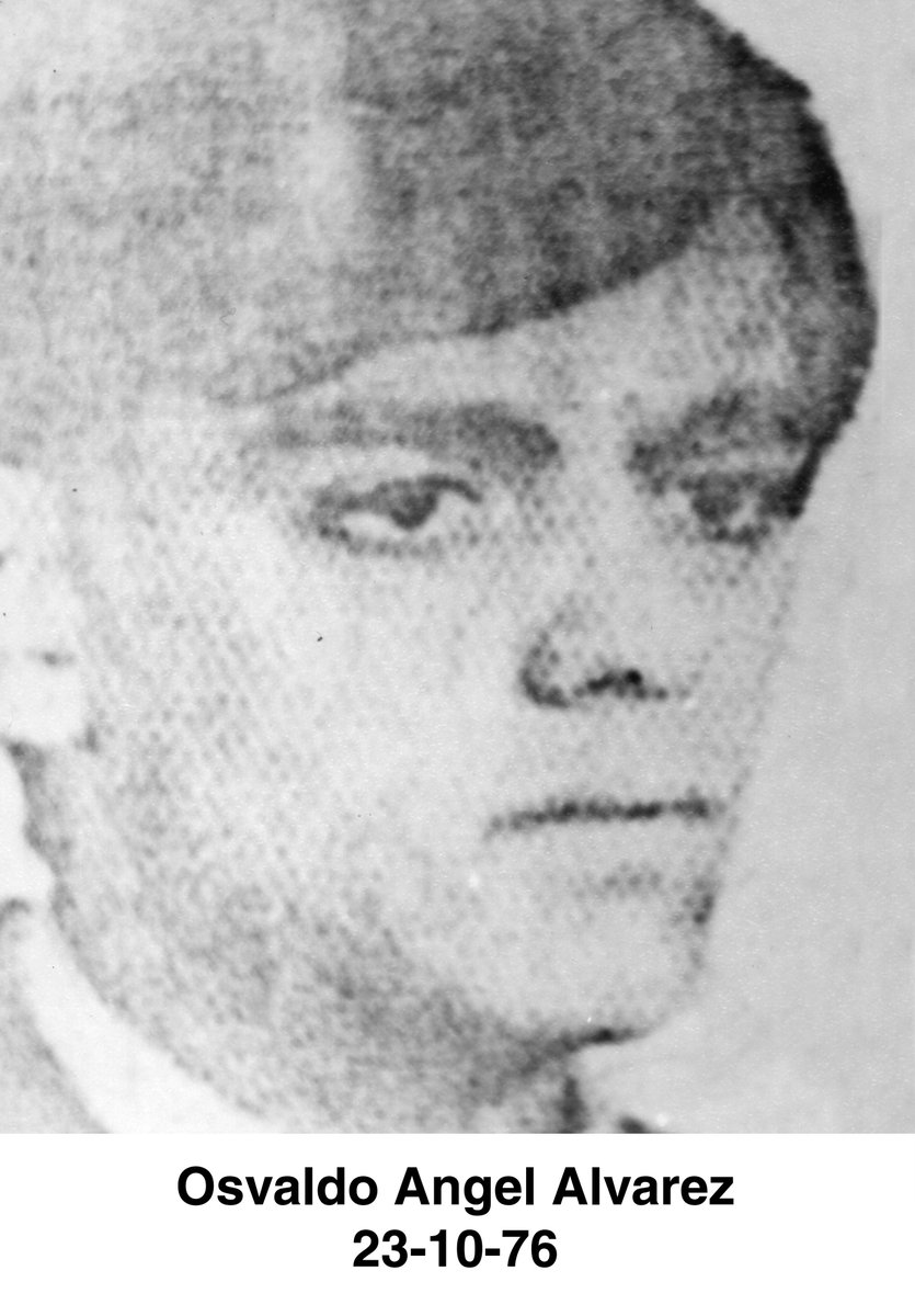 ANPIRomaPosti's tweet image. Operaio metallurgico, #OsvaldoAngelAlvarez, venne sequestrato da una #taskforce dell&apos;esercito argentino il #23ottobre 1976 a #BuenosAires.Aveva 23 anni.Non fu visto in nessun #CCD.
A tutt&apos;oggi risulta scomparso.