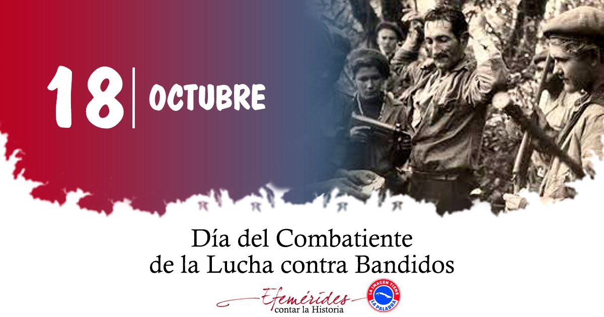 Cada 18 de octubre recordamos con orgullo a los milicianos de la lucha contra bandidos , pilar fundamental en la defensa de la Revolución desde 1961, cuando Fidel proclamó el carácter socialista #CubaMined #EducaciónGranma #Cuba #ProvinciaGranma
