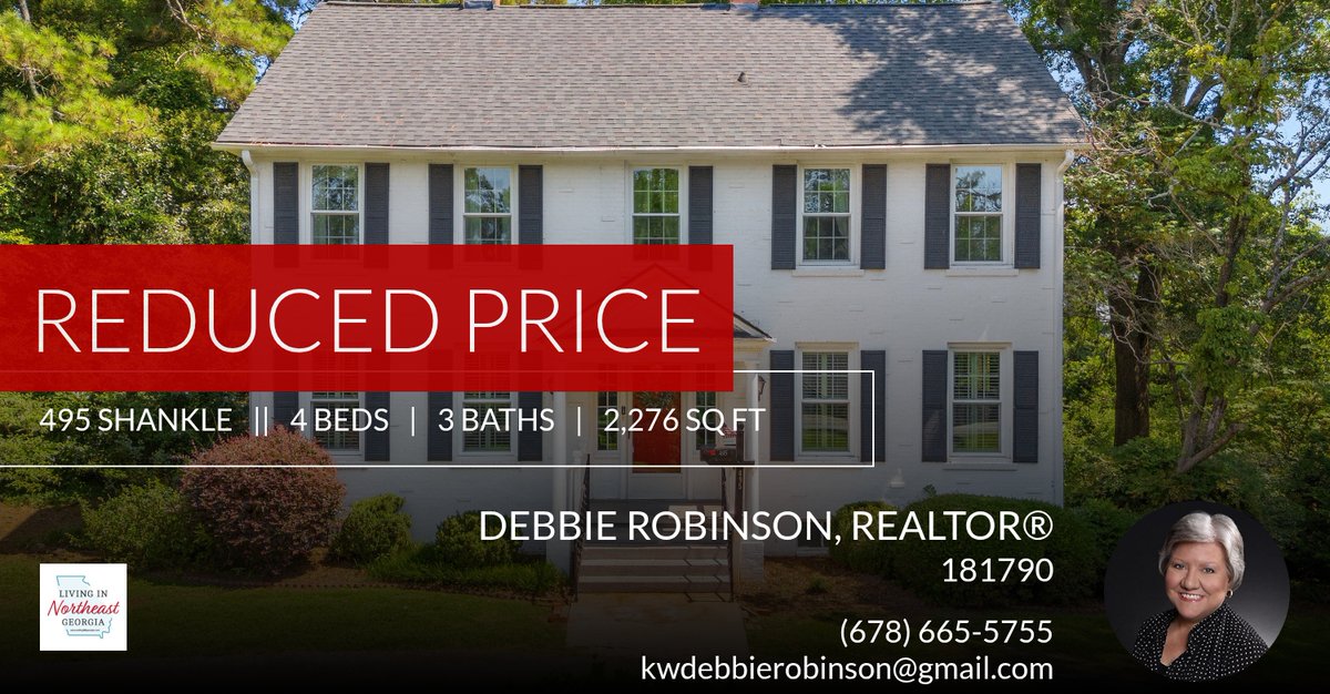 debbiedrobinson's tweet photo. 📍 Reduced Price 📍 This recently reduced home at 495 Shankle in Commerce won't last long, so, don't wait to set up a showing! Reach out here or at (678) 665-5755 for more information!

Debbie Robinson,  Realtor
678-665-5755
Keller... https://t.co/E8j7FbSypD https://t.co/ulRtedDTaP