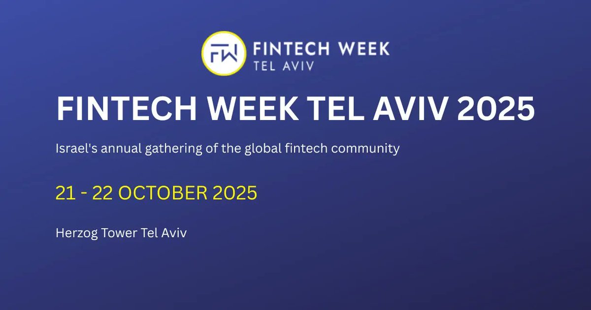 CoinpediaEvents's tweet photo. What does the future of finance look like?
Find out at #Fintech Week Tel Aviv 2025, happening Oct 21–22 at Herzog Tower!
Join global leaders in #Crypto and #Blockchain as they explore innovation, regulation, and digital transformation.
#CoinpediaEvent #FintechEvent
https://t.co/uk3Yk9LPFK