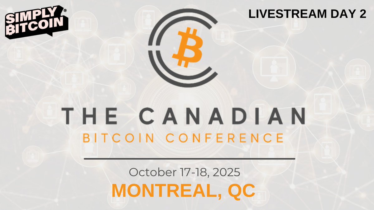 Watch Day 2 of the Canadian Bitcoin Conference 👇⚡️ https://t.co/mIRJWYFmzO