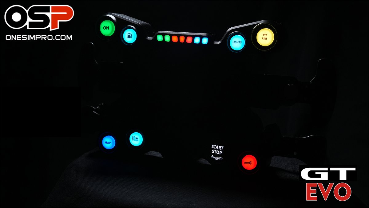 En la SimRacingExpo no estan todas las novedades del simracing. Aqui os dejo una que tiene su salida inminente Nuevo OSP GT EVO 100% Aluminio CNC 6061 SimHub 100% Compatible Panel compatible con casi todos los volantes del mercado sean de 30, 32,33 y 35 con estandar de 70mm