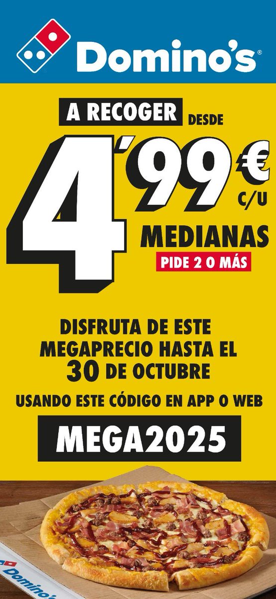 🍕🍕 Oferta do noso patrocinador <a href="/DominosPizza_ES/">Domino's Pizza España</a> !!
🍴Aproveitade que é hora de xantar algo!!!
#VictoriaViví