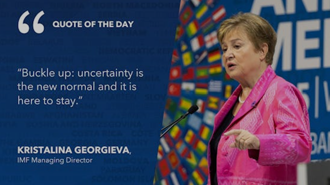 elerianm's tweet image. IMF on Navigating Global Uncertainty
IMF Managing Director, Kristalina Georgieva, highlighted yesterday a paradox in the global economy: “uncertainty has shot up—yet global sentiment is holding up."
To navigate this mixture of “anxiety and resilience,” she specified three key…