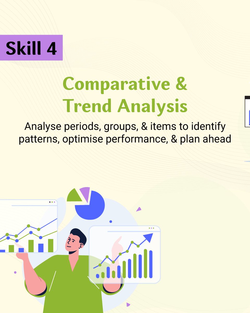talllyeducation's tweet image. Turn your Tally data into insights! 💡
Master these 4 skills: Structured Ledgers, Custom Reports, GST Accuracy, Trend Analysis & Data Visualisation. Make smarter business decisions today! #TallySkills #DataDriven #accountingdissertationhelp