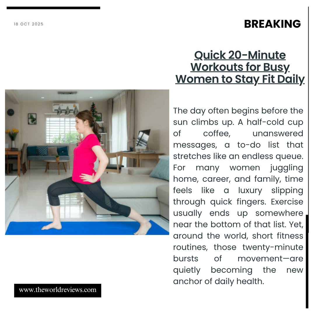 tworldreviews's tweet image. 20 minutes. That’s all it takes.
Busy women are swapping gym marathons for smart, quick workouts—building strength, focus, and energy in the rush of everyday life. 
#FitnessForWomen #QuickWorkouts #WellnessDaily