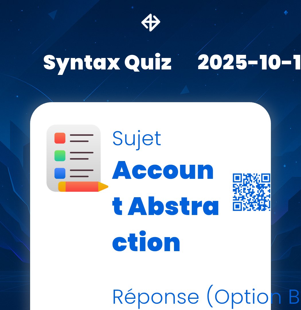 Agbegna73's tweet image. #Syntaxquiz #SyntaxVersequiz #Web3 #Quiz