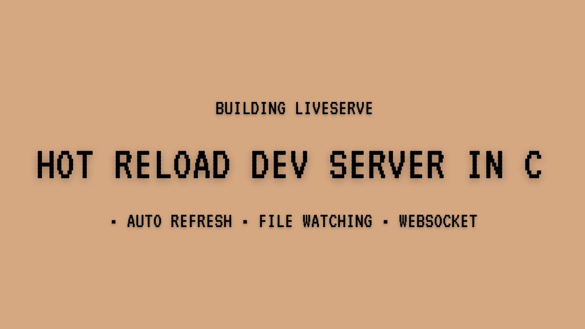 _trish_xD's tweet image. Building LiveServe - a development server in C! 

You&apos;ll learn:
• Hot reload via WebSocket
• Real-time file monitoring  
• HTTP server with Mongoose
• Event-driven architecture