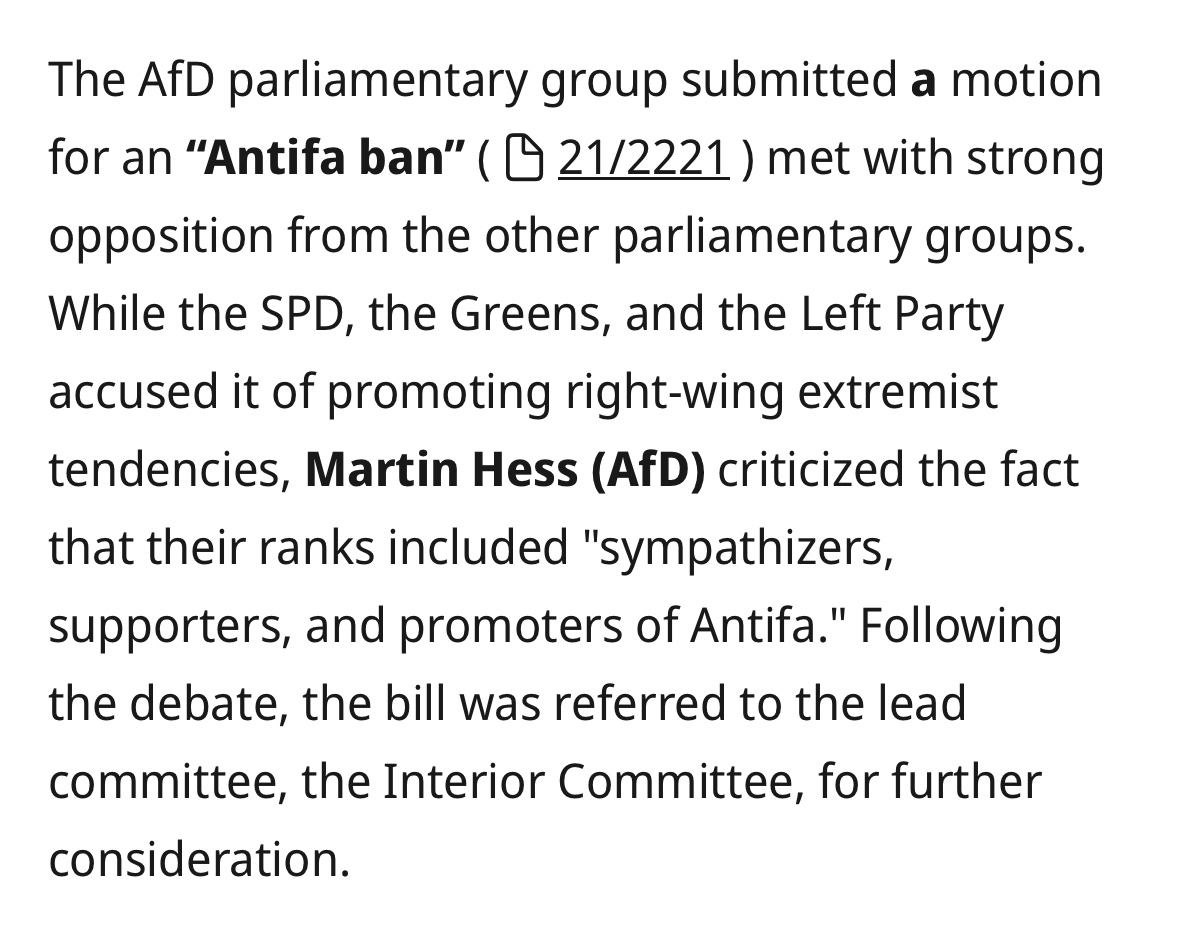 nyaraVT's tweet image. “Why is a German talking about US politics”

Because the far right extremist AfD is literally doing what Republicans are doing and they’re utilising the same platforms to fearmonger and spread disinformation.

Quick reminder that being against anti fascists makes you a fascist.