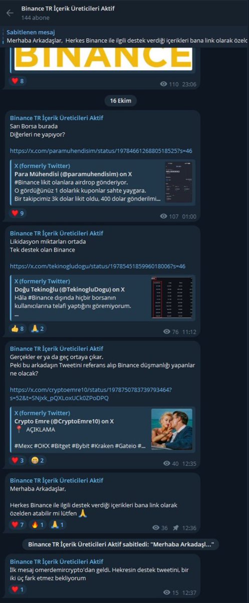 Vayy vay vayy

#binance paralı farelerinin gizli grubu deşifre olmuş. 

#BinanceBoykot 

<a href="/Selcoin/">Selçuk Ergin</a> <a href="/TheBullduck/">Efe Bulduk</a> <a href="/tarikeroglu/"></a>