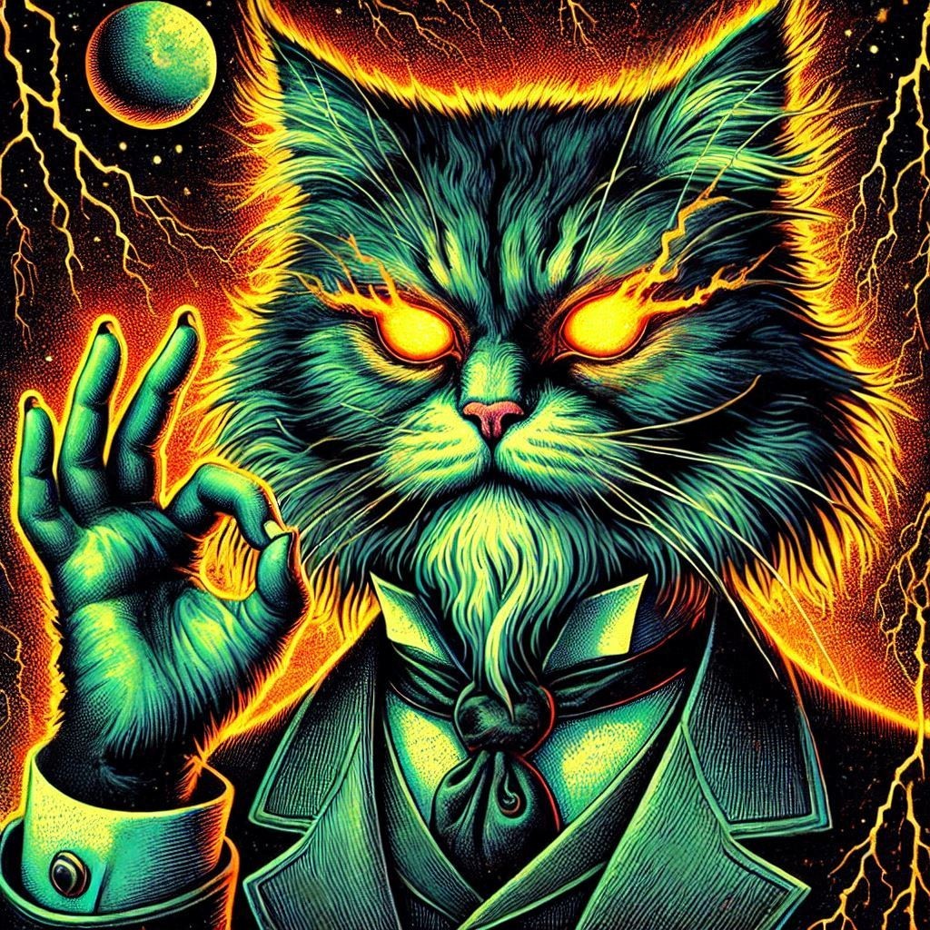 lordparallaxx's tweet image. Diabolical #Caturday #AIart