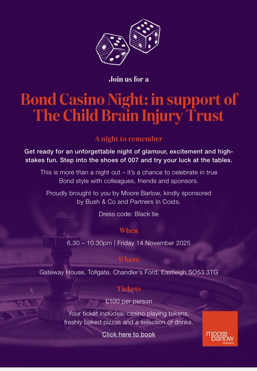 MBinjury's tweet image. 🥂An Evening of Elegance &amp;amp; Entertainment

Step into the world of James Bond for an unforgettable night of glamour, excitement, and high-stakes fun in support of @cbituk 

Click here for more info and how to book a ticket : childbraininjurytrust.org.uk/events/bond-ca…

#jamesbond #cbit