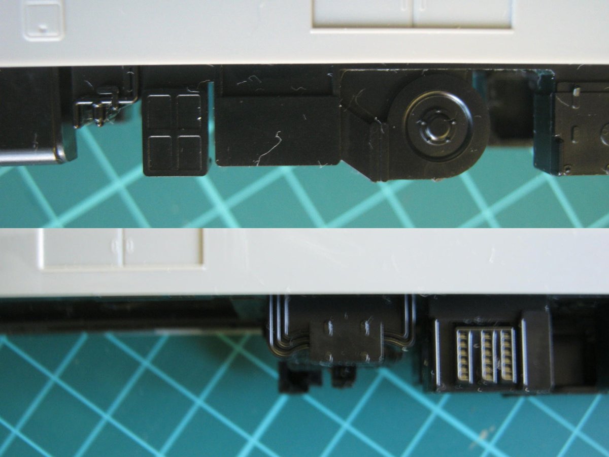 tentetu82's tweet image. #115系 #PULM で、こうなりました。
床下機器は浮かして付いているので反対側がみえることも。本来殆どがそうだが目立つ所だけ施工。エアタンクのバルブ＆ガードもついでにやっつけ。これは短時間でできたが裏をふさぐのに手間取る。