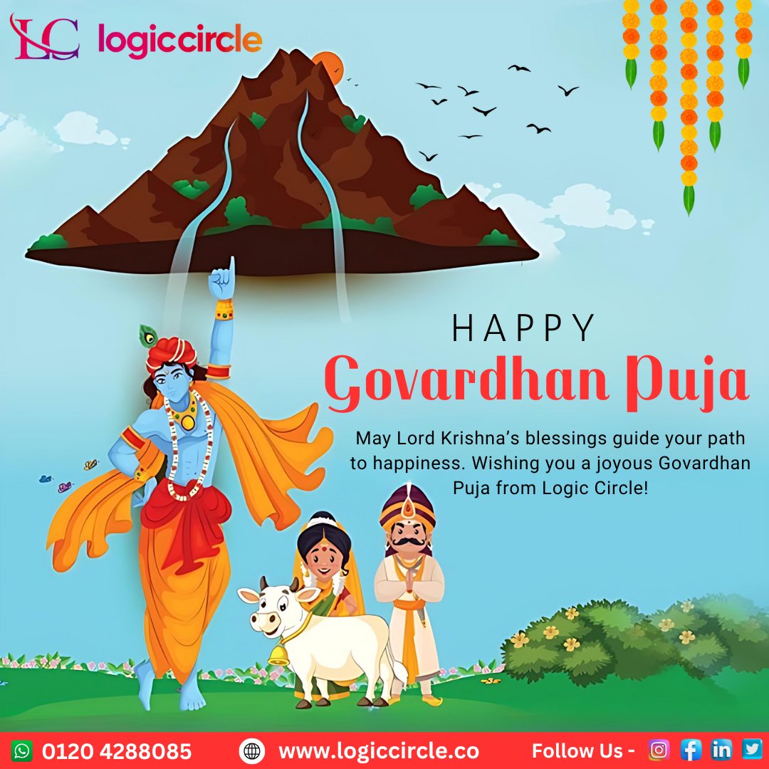 logiccirclein's tweet image. 🙏✨ Happy #GovardhanPuja from Logic Circle!
May Lord Krishna shield your life with blessings, strength &amp;amp; happiness. 🌿🐄💛
📞 0120 4288085 | 🌐 logiccircle.co

#KrishnaBhakti #FestiveVibes #PositiveEnergy