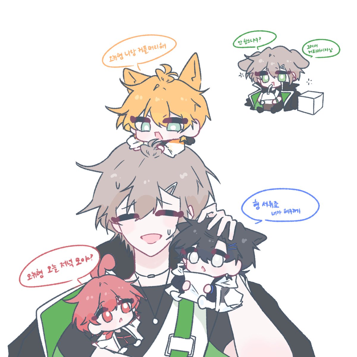 yuru423's tweet photo. #jack_art #onyu_art #gemini_art #Ryu_Art 
??: 혁명군은 뭐하는곳이지
????: 육아(?) https://t.co/QSK7kfrHoG