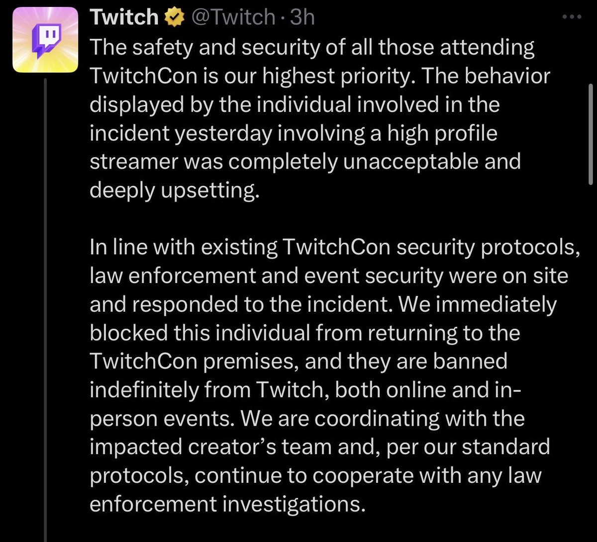 Awk20000's tweet image. Twitch’s official statement following the Emiru assault