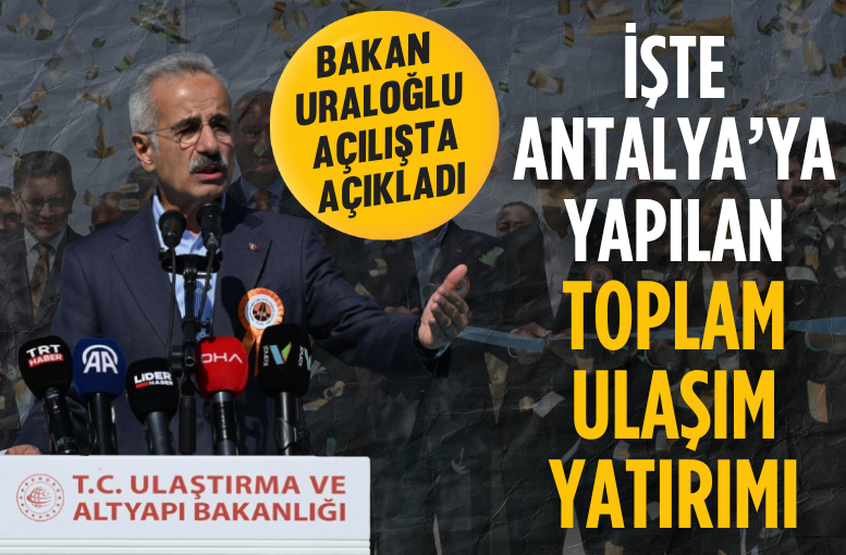 Bakan Uraloğlu açılışta açıkladı! İşte Antalya'ya yapılan toplam ulaşım yatırımı
Detaylar lidergazete.com/antalya-gunlug…