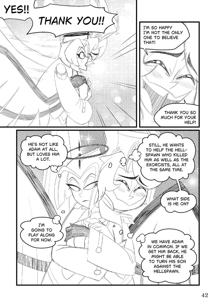 'Abel's intervention' Chp 2: Intentions Part 5
-End of chp 2-

Oh, my sweet, innocent Abel... X3

#HazbinHotelFanart #Hellaverse #HazbinhotelAbel #HazbinHotelLute