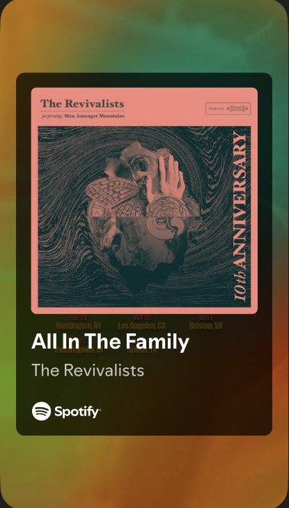 preputnickeric's tweet photo. #DavidsMonthOfMusic
Day 18 - A song from 10 years ago
βAll In The Familyβ - The Revivalists
#KeepingItMoving
πΆ Weβve got the feeling in our bones, weβre all just one big family now πΆ
https://t.co/xj3ftZgJlp https://t.co/FnFwOETas3