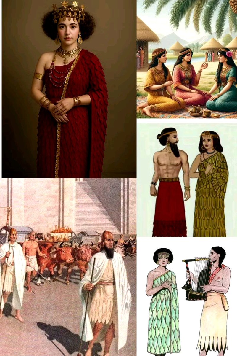 الملابس و الازياء في الحضارة السومرية 

كانت الملابس السومرية بسيطة نسبيًا في البداية
حيث كان الرجال يرتدون مئزرًا (جلدة من الصوف أو الكتان) حول الخصر وغالبًا ما تُترك الصدور عارية
 أما النساء فكن يرتدين تنانير طويلة  بينما يغطي الرداء الأعلى جسدهن بالكامل تقريبًا  مع مرور الوقت