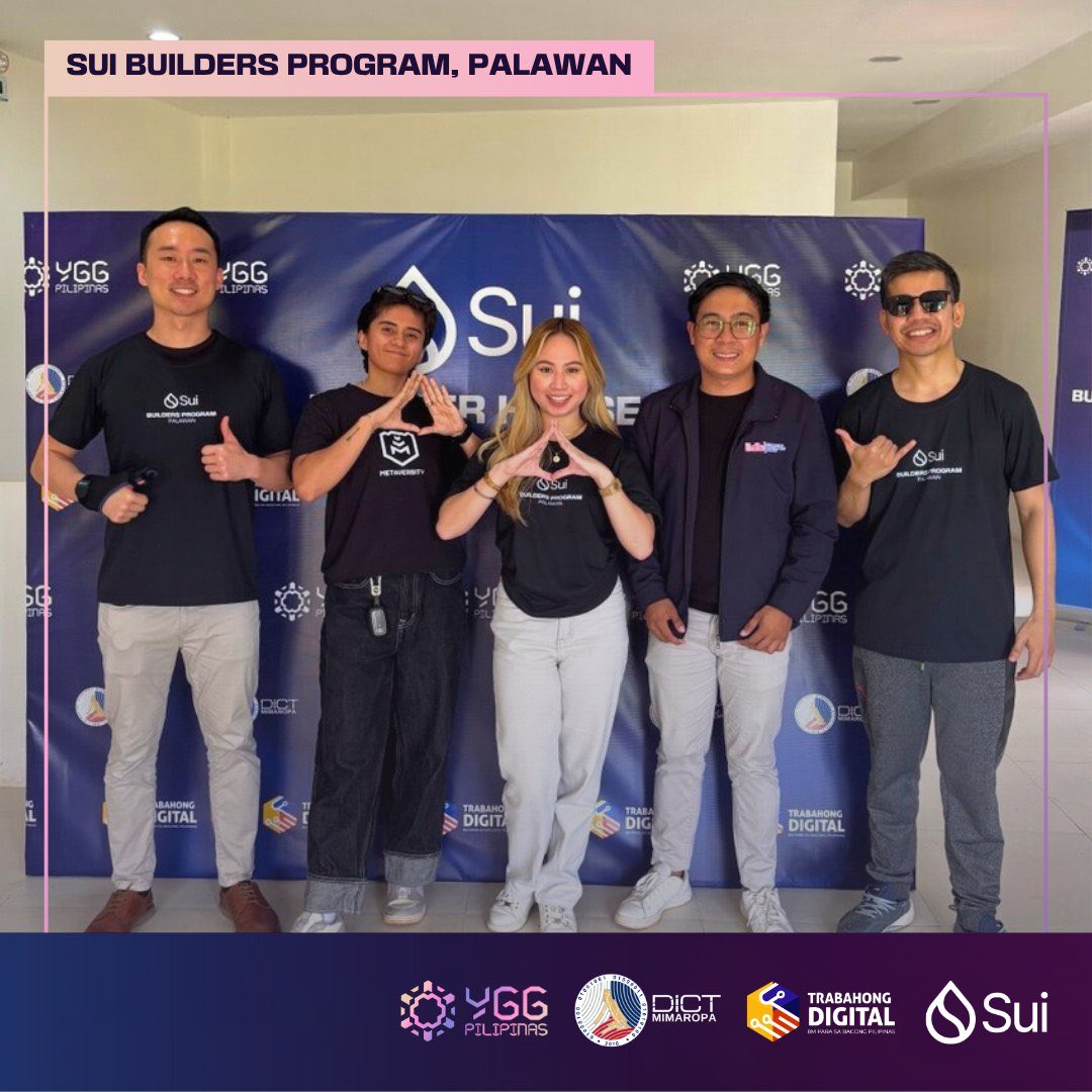 A new wave of builders is here!

The pilot class of the Sui Builders Program, Palawan just went live with <a href="/winddotsui/">wind</a>, Sui Philippines Ambassador and Country Lead, and a team of Sui instructors guiding students through their first builds.

Shoutout to <a href="/SuiNetwork/">Sui</a>, DICT MIMAROPA,