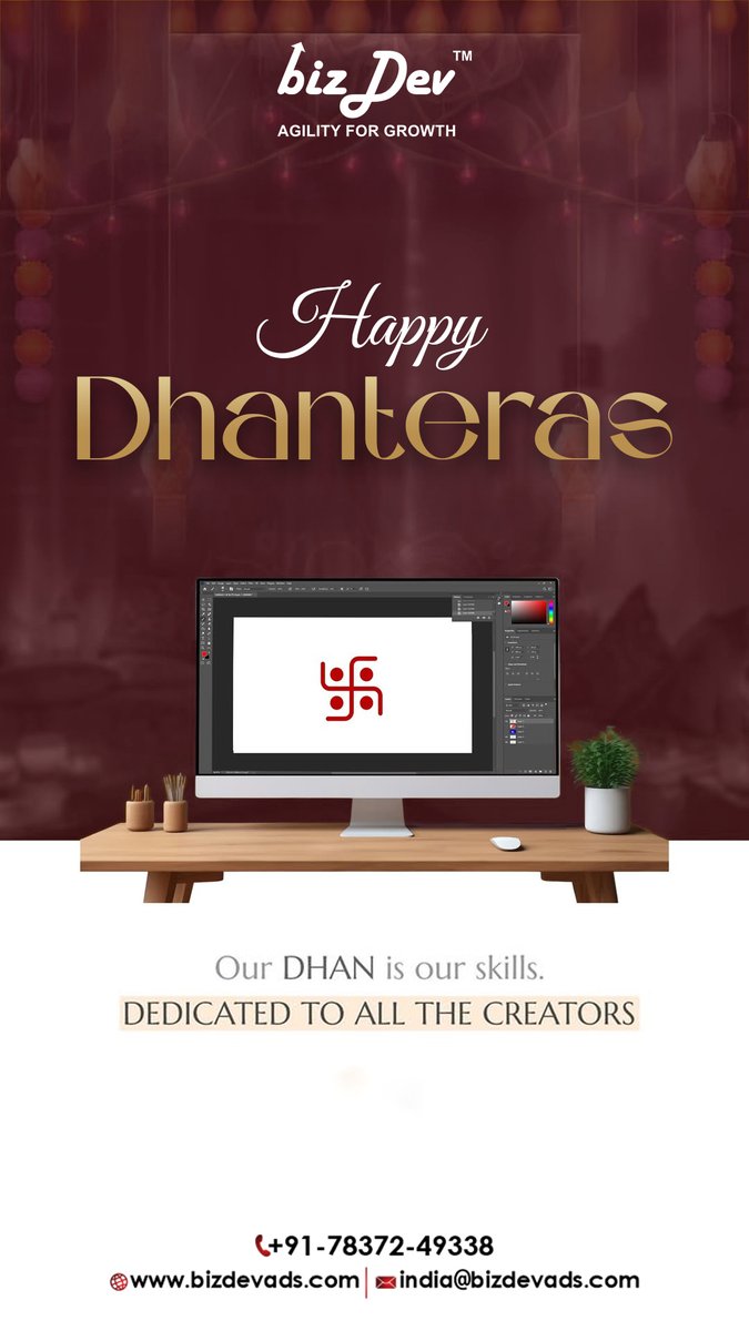 BizDevOfficial's tweet image. Happy Dhanteras from BizDev! 💛

Our real Dhan lies in our skills — a salute to every creator shaping their own success! ✨

🌐 bizdevads.com
📞 +91 7837249338
#Dhanteras #BizDev #Creators #Success