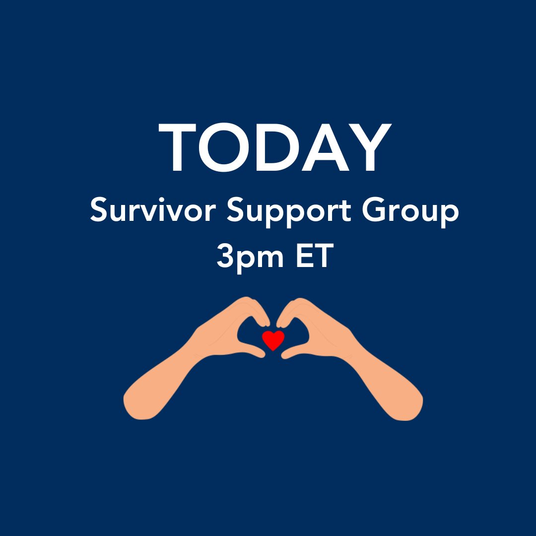 Join us for our monthly gathering of strength, support, and shared experiences. This Saturday, our Survivor Support Group is coming together to connect and support one another.

🗓 When: Today
⏰ Time: 3:00pm ET
📍 Where: Zoom
Register here: zurl.co/67rPJ