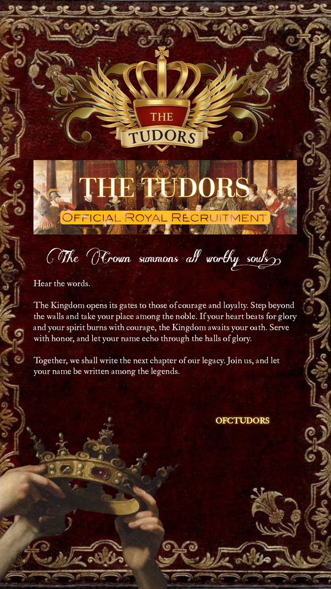 OFCTUDORS's tweet photo. ㅤㅤ ㅤ
The royal gates that you've been waiting for have been opened. For anyone who want to join the royal family, we're welcome. Don't regret if you can't be part of us.
⠀ https://t.co/i6CaCd8DF1