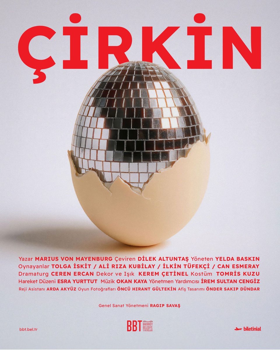 "ÇİRKİN" 
⭐️Yeni Oyun⭐️

Marius Von MAYENBURG'un yazdığı, Yelda Baskın'ın yönettiği "ÇİRKİN", bu akşam saat 20:00'de Leyla Gencer Sahnesi'nde.

Biletler
biletinial.com'da ve gişede.