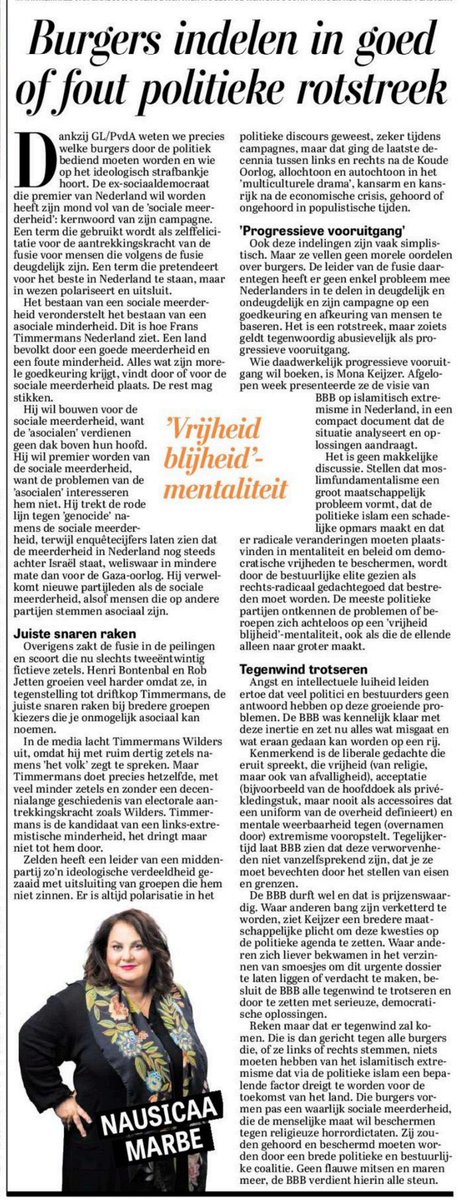 Helder verhaal van <a href="/nausicaamarbe/">Nausicaa Marbe 🇺🇦🇩🇰🇬🇱</a> 
<a href="/BoerBurgerB/">BBB BoerBurgerBeweging 🍀🍀🍀</a> durft wel, waar andere partijen achter blijven