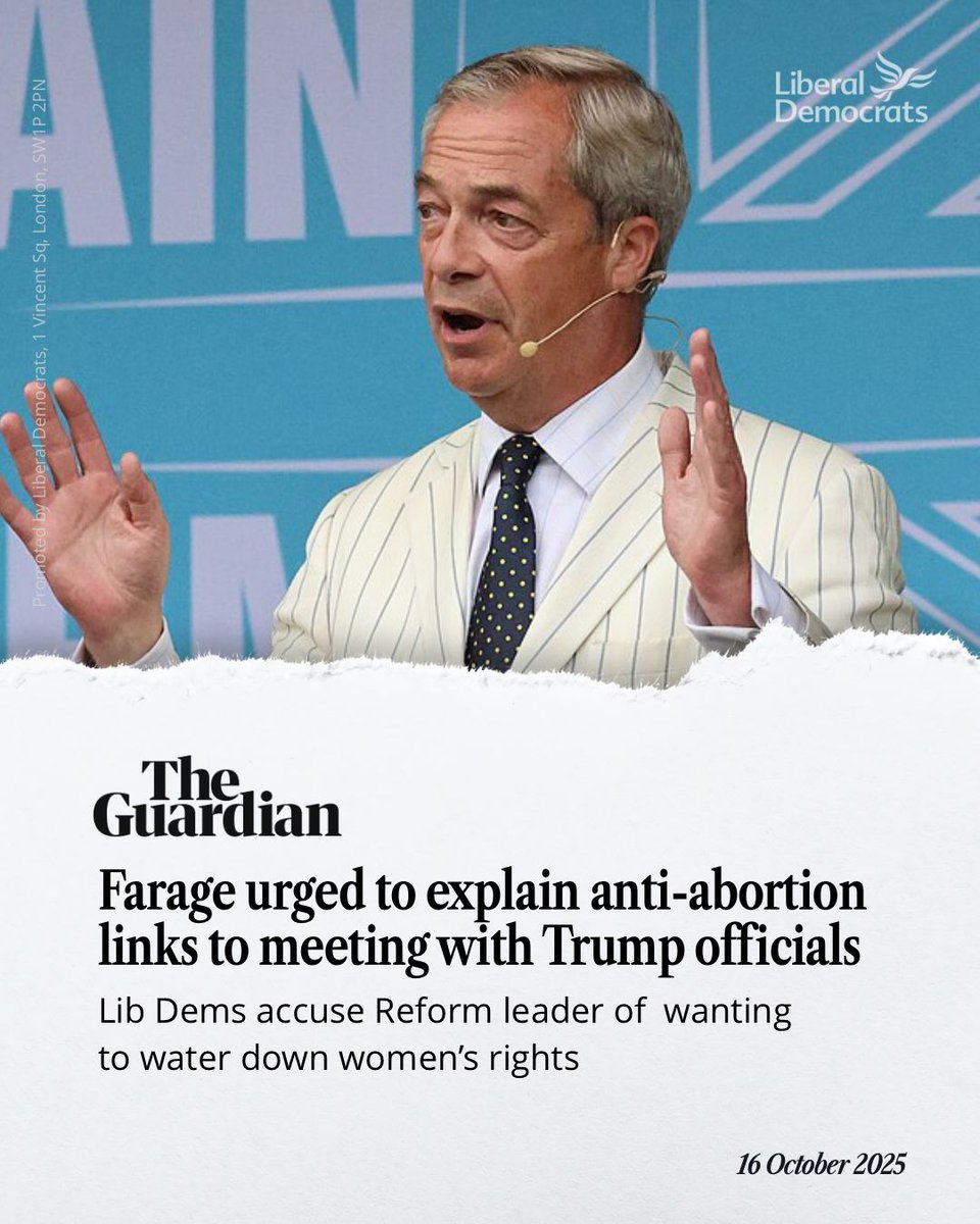 Women across Britain will be horrified to see Nigel Farage siding with Trump to roll back women’s rights.

We’ll fight every attempt to turn Trump’s America into Farage’s Britain and undo decades of progress.