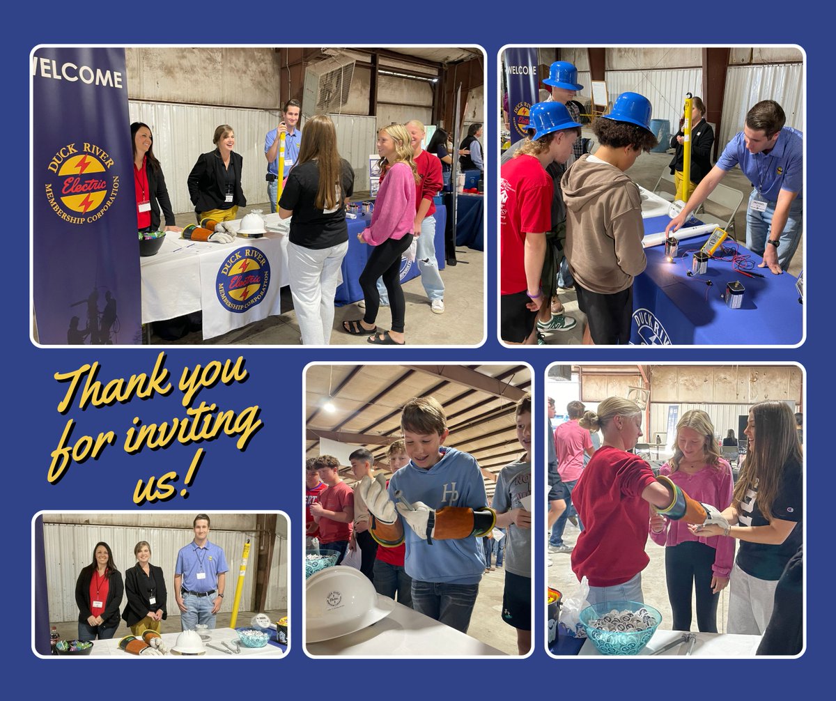 Many thanks to Bedford County Schools for including DREMC at the recent Middle School Career Fair! This was a great opportunity to engage with the 7th and 8th-grade students and share information and hands-on activities related to the electric industry.