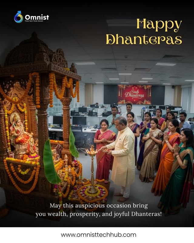 OmnistTechHub's tweet image. May the light of Dhanteras bring new opportunities, innovation, and prosperity to every code we write and every solution we create.
Team #OmnistTechhubSolutions wishes you a sparkling and successful #Dhanteras!

#ShubhDhanteras #TechEmpowerment #HappyDiwali #Diwali #Diwali2025