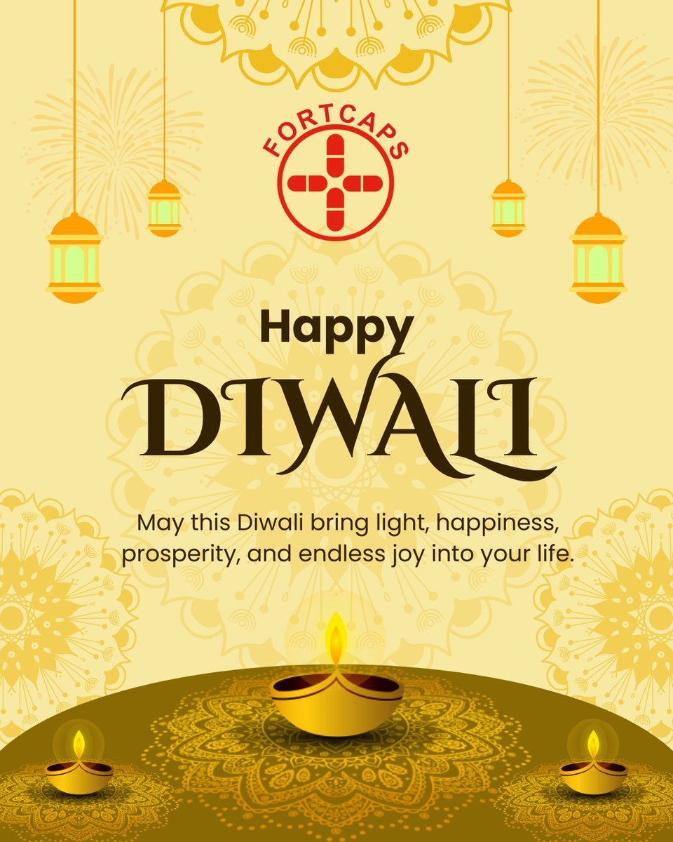 Wishing you a bright and prosperous Diwali!
May this festival of lights inspire new beginnings, growth, and innovation.
Together, let’s continue lighting the path toward a healthier tomorrow.
🌟 Happy Diwali from Team Fortcaps Healthcare Limited!