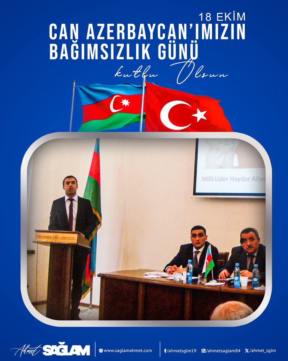 Can #Azerbaycan'ımızın 🇦🇿 Bağımsızlık Günü Kutlu Olsun.
#Azerbaijan #Azərbaycan