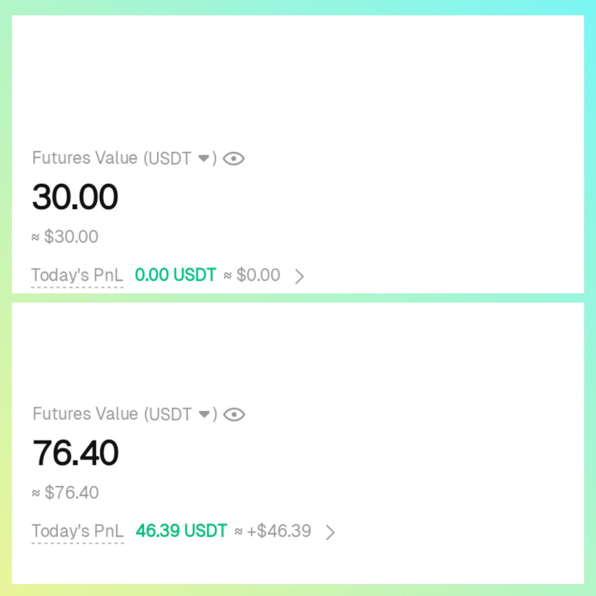 NeuralTradeAI's tweet image. $30 Challenge
· Net Gain: $76.40 − $30 = $46.40
· Percentage Gain: 154.7%
· Multiplier Gain: ×2.547
· Trades Executed: 2

AI is revolutionizing trading—IT IS THE FUTURE!
$BTC $ETH $XRP $BNB $SOL $RECALL $BSU $SJM $FLK $SLERF $DAM $ZORA $COAI $DOOD $FHE $BDXN $TANSSI $TA $TOWNS