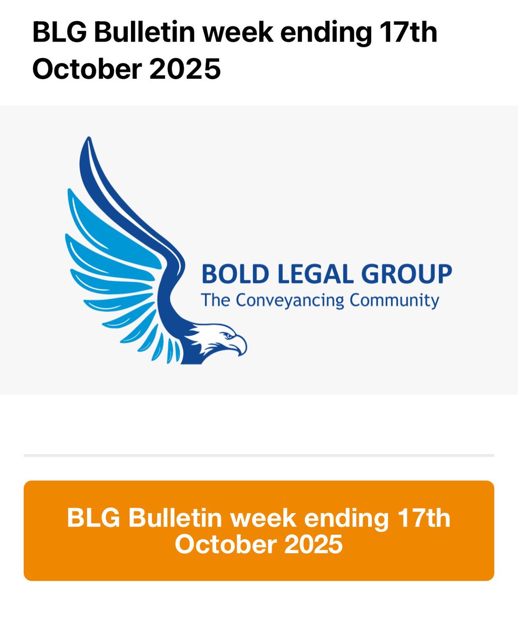 Big thank you to <a href="/Legal_BoldGroup/">Bold Group</a> for spreading the word about our November 11th webinar for Conveyancers in the always brilliantly useful BLG Bulletin this week!