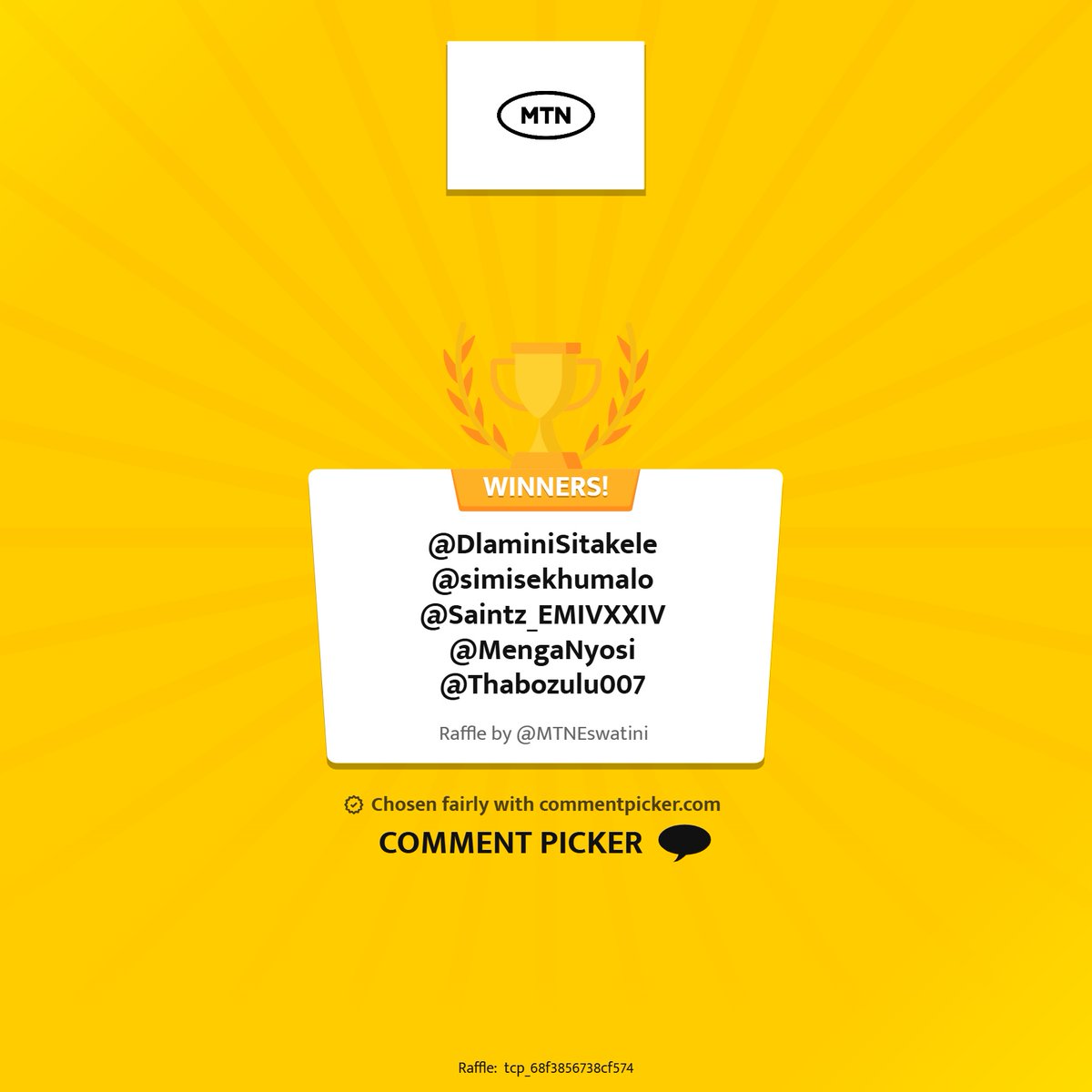 MTNEswatini's tweet image. 🎉 Congratulations to our lucky winners! 🎉

Please send us your MTN number via DM so we can load your prize. 💛

#FriYasGiveaway #MakoyaNetwork