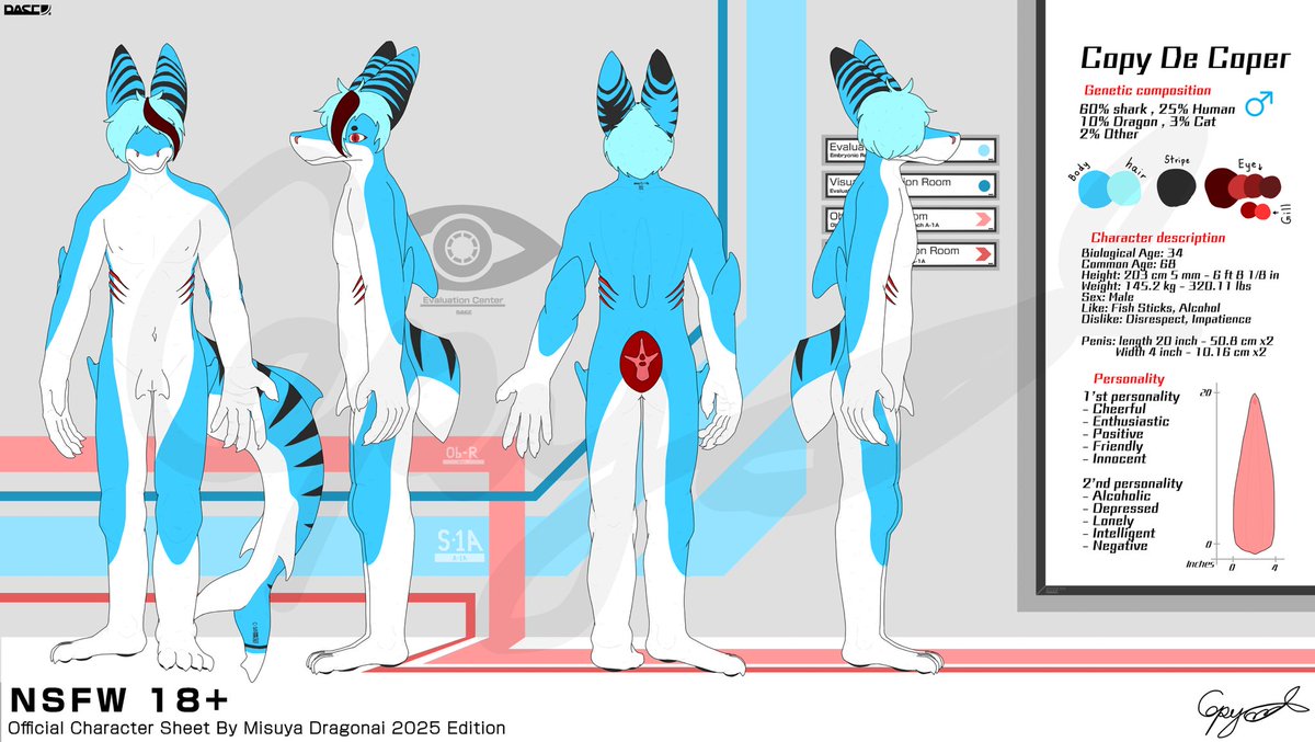 dargonairs's tweet photo. Character Sheet released !!! 
Copy De Coper !! The genetically engineered shark !! 🦈🦈🦈 https://t.co/boyMjfslNJ
