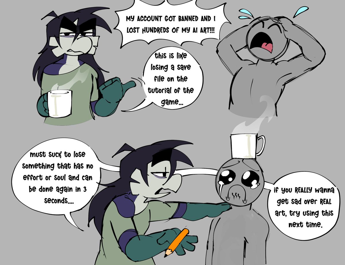 Saw someone whining about losing their AI "art" account today