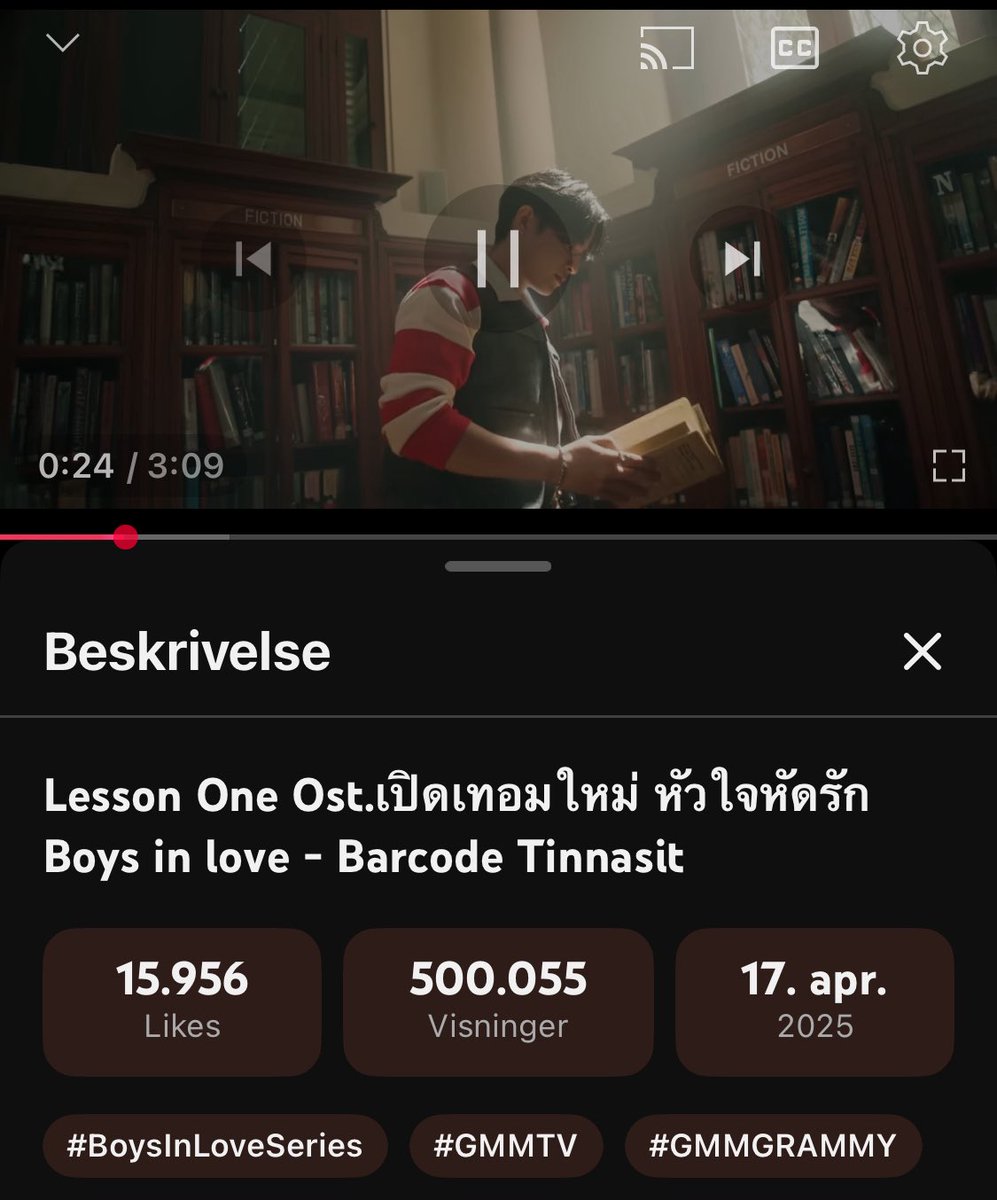 FanofTinnasit's tweet image. We have reached 500K!!! 🥳🙌🏻
✨Lesson One MV x BARCODE TINNASIT✨
🎥 youtu.be/nnEkoi77ImE?fe…
@BarcodeTin
#barcodetin #GMMTV
#LessonOneMV #BoysInLoveSeries