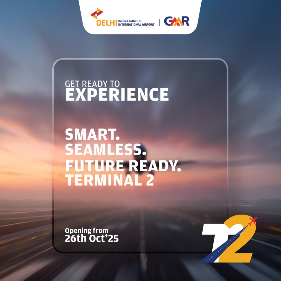 DelhiAirport's tweet image. Get ready to EXPERIENCE the reimagined Terminal 2! ✈️ 
Indira Gandhi International Airport is excited to announce the reopening of T2 from 26th October '25, bringing you a 
SMART. SEAMLESS. FUTURE READY, Journey. 

 #DELAirport #Terminal2 #Reopening #FutureOfTravel