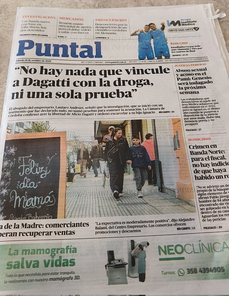 Hermoso placer de terminar la semana y leer el Puntal en Papel !!!