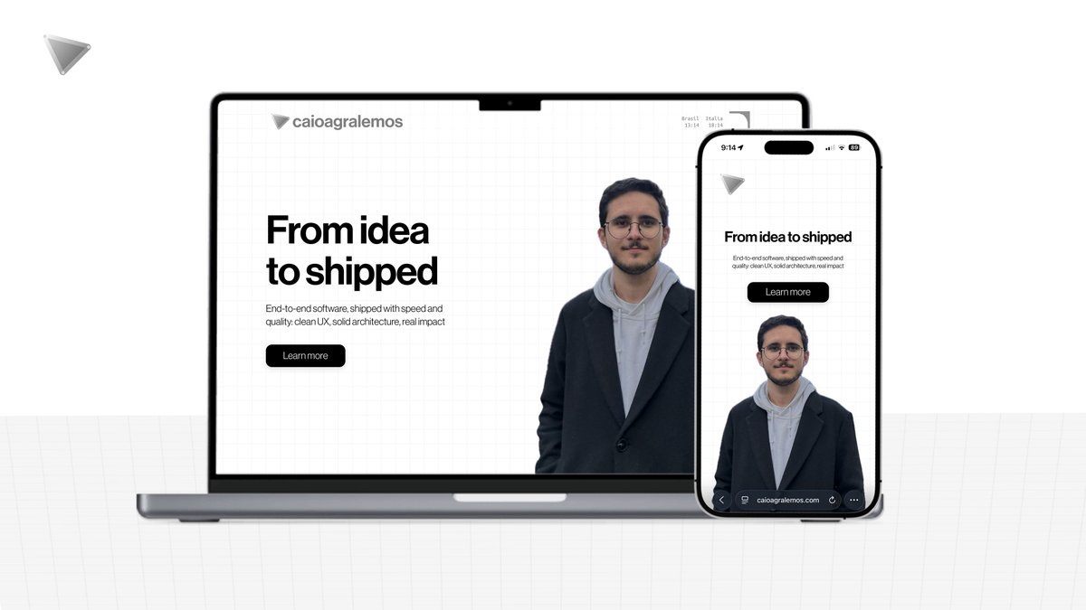 Design, code, ship, repeat. My new portfolio is up. 
Let’s build something that matters ⚡️ 
Live at caioagralemos.com