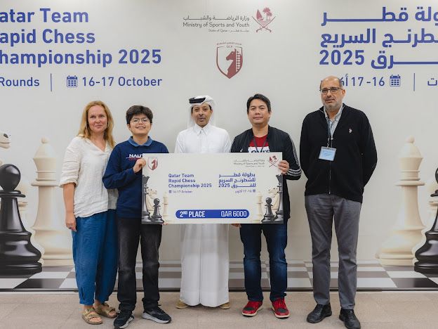 اختتام منافسات النسخة الأولى لبطولة قطر لفرق الشطرنج السريع 2025
#قنا_رياضي #قطر
ow.ly/56XG50XetpX