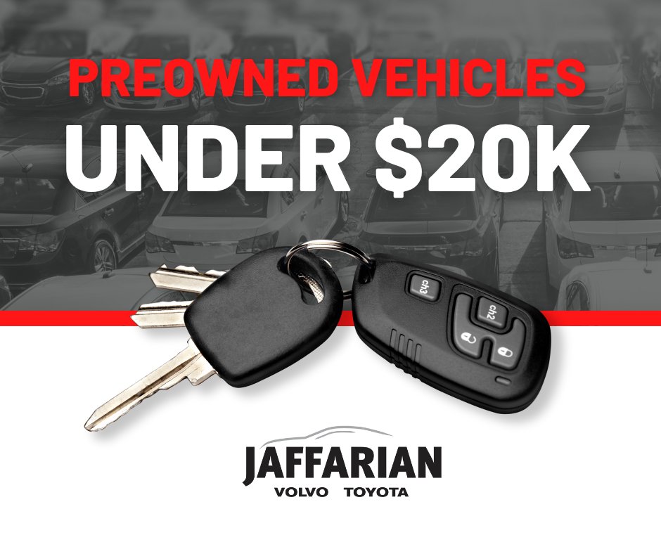 Great cars. Even better prices.

Shop our wide selection of reliable pre-owned vehicles under $20K, including Toyota favorites and other top brands.

Find your next ride today: jaffarian-toyota.com/used-vehicles/…

#UsedCars #Toyota #AffordableCars #JaffarianToyota #HaverhillMA
