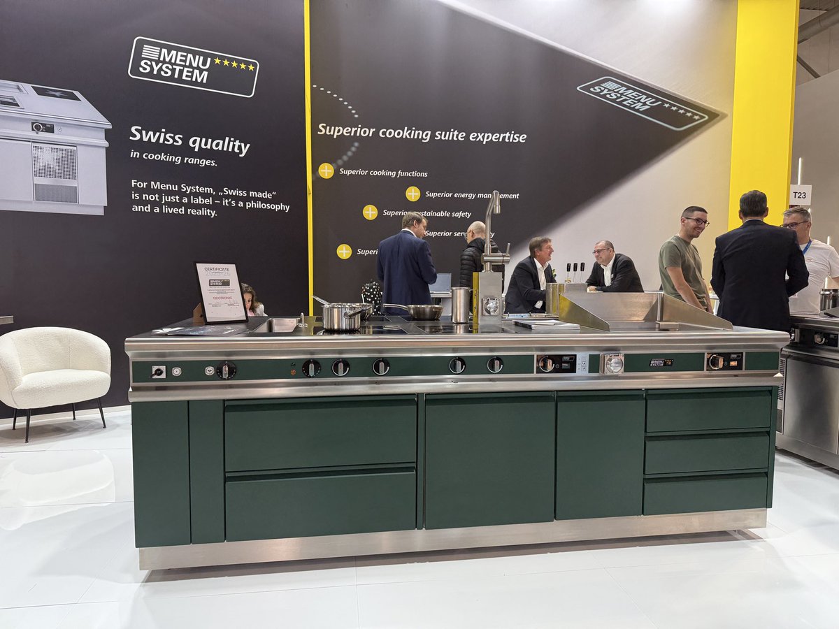 Natalie_Courbet's tweet image. Next up is MENU SYSTEM, showcasing their leading induction technology with end-to-end cooking suites! 🧑‍🍳 Featuring SLIDE CONTROL, they perfectly blend style and functionality. Visit them in Pav 5, Stand T23 T24 to see it in action! 🔥✨ 

#InductionCooking #MenuSystem #Endtoend