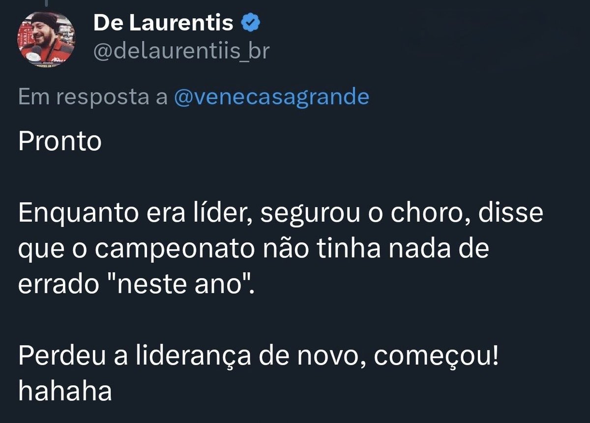 Siga_OBoneco2's tweet photo. Bastou perder a liderança... https://t.co/sRubTYLE8t