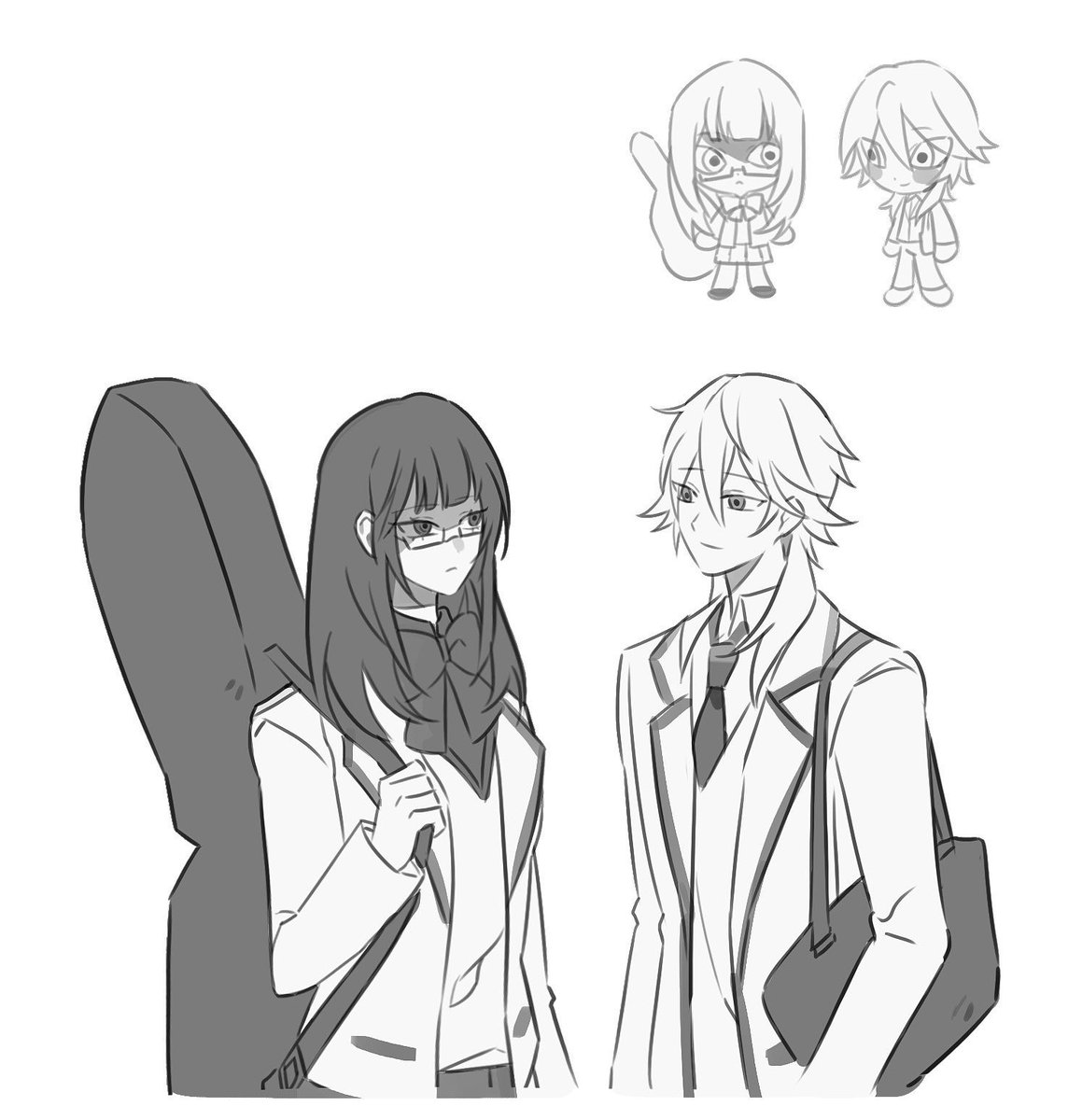 한국인이라는 설정이길래 예고다녔을거라는 그지갗은 생각하고 그린거였는데 솜사님이 그려주셨어툐…… 폐하우리아이가너무예쁘죠! 자네는눈이좋은가