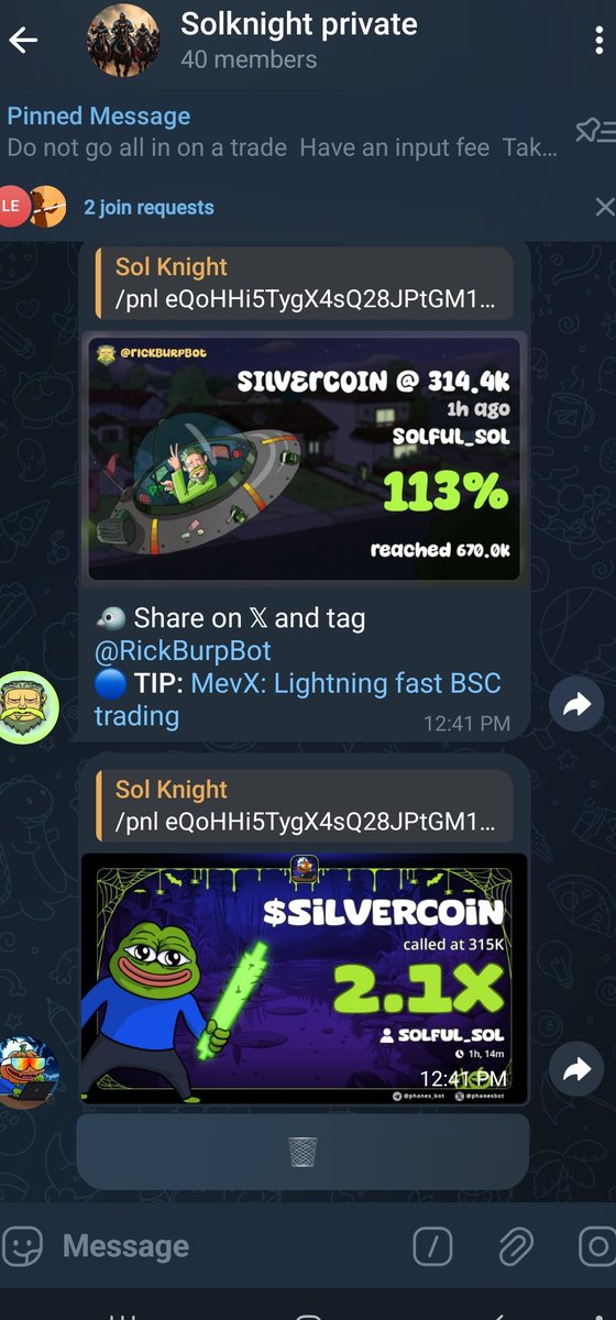 2.1x 

$SILVERCOIN 

/pnl eQoHHi5TygX4sQ28JPtGM1XpVVvczyVs4bpdoSPpump

Dm: t.me/Solful_sol for entry into my tg group 

#Solana #Memecoin